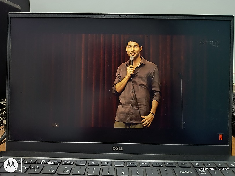 Immad doing a stand stand-up routine in the film