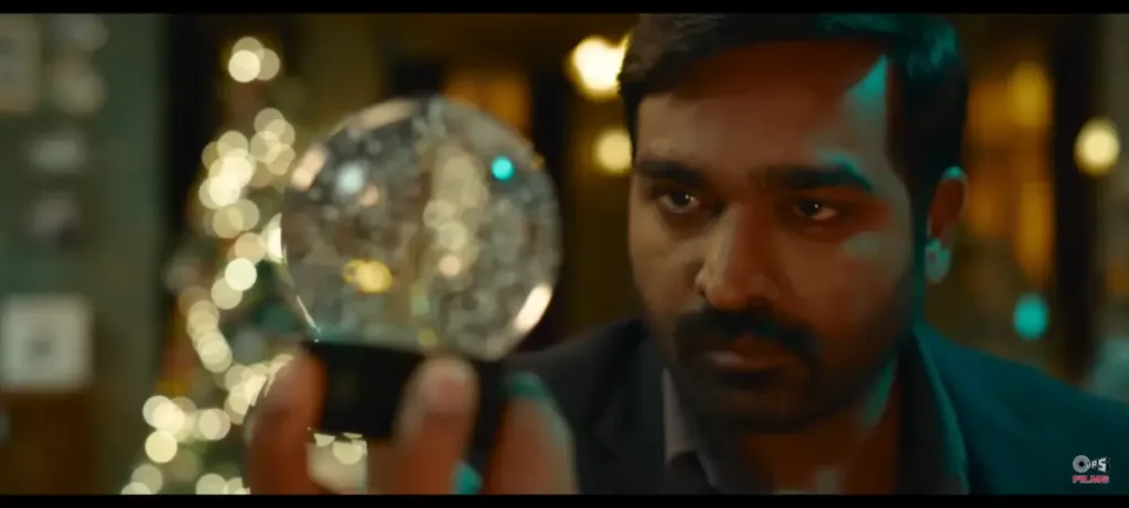 Vijay Sethupathi in two different scenes from Merry Christmas.